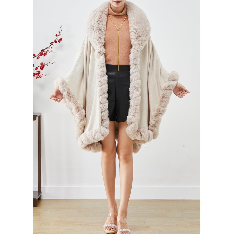 Women Khaki Oversized Warm Faux Fur Coat Winter