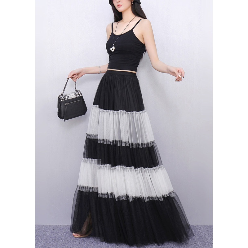 Boho Colorblock Exra Large Hem Patchwork Tulle Skirt Summer