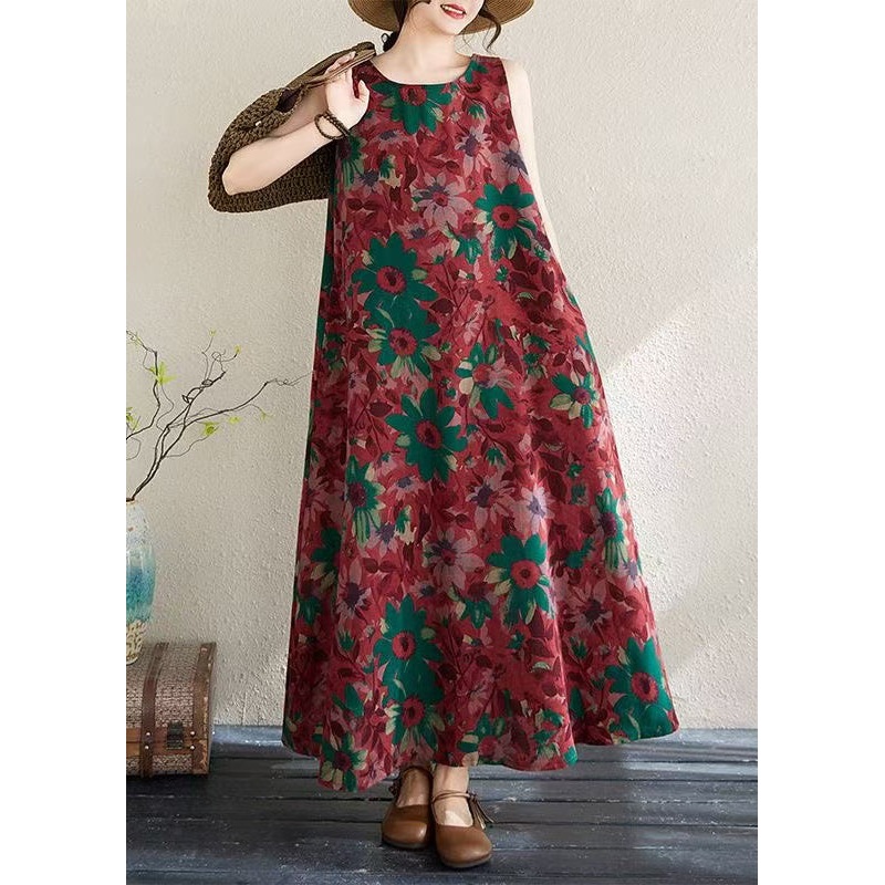 Mulberry Print Cotton Party Dress Exra Large Hem Sleeveless