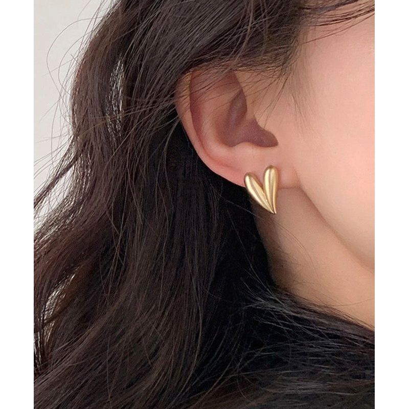 Chic Gold Copper Overgild Love Stud Earrings