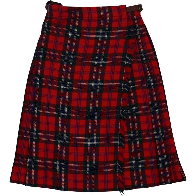 Red Tartan Pleated Skirt