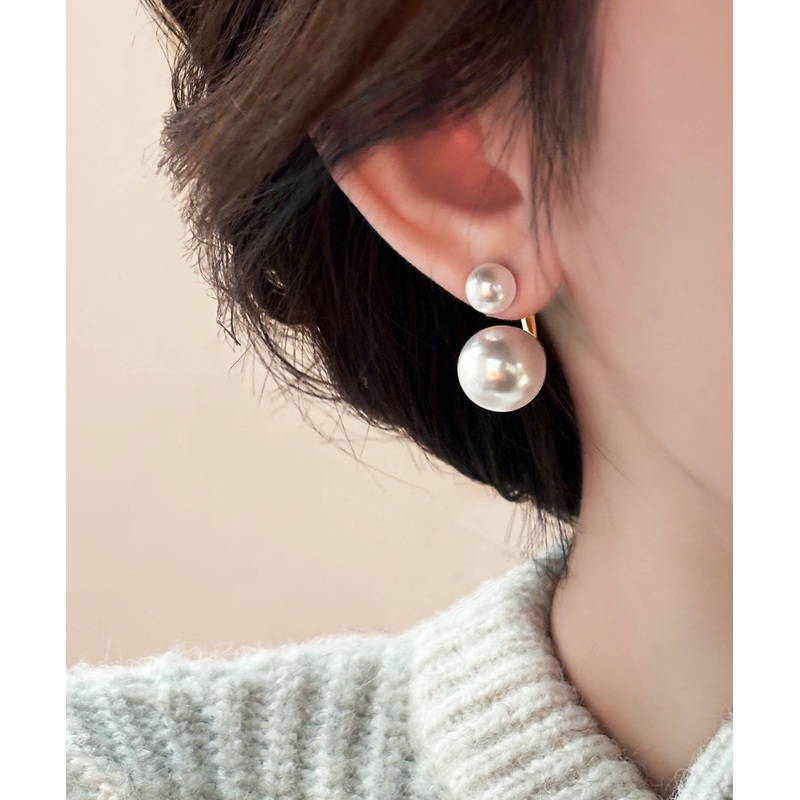 Beautiful Gold Copper Alloy Pearl Hoop Earrings