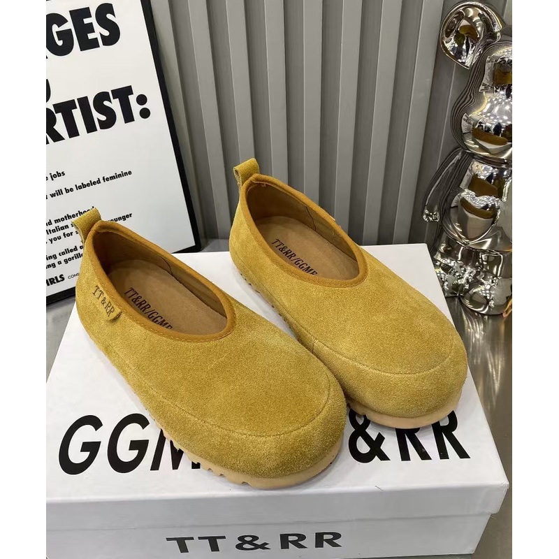 Comfortable Splicing Flat Shoes For Women Yellow Suede