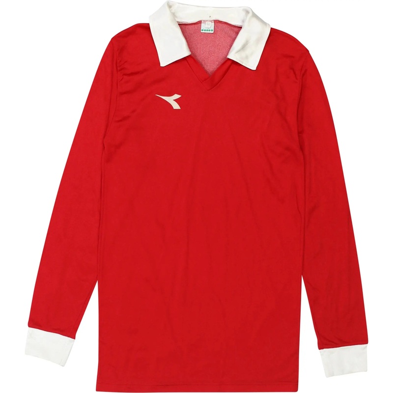 80s Red Long Sleeve Football Shirt by Diadora