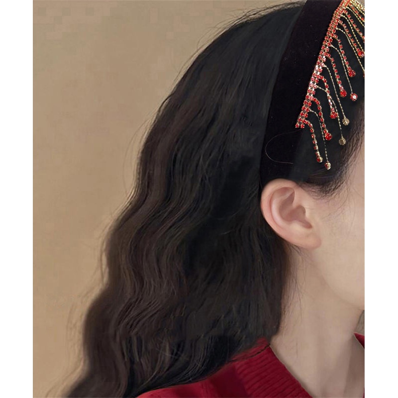 Chic Black Overgild Zircon Tassel Hairpin