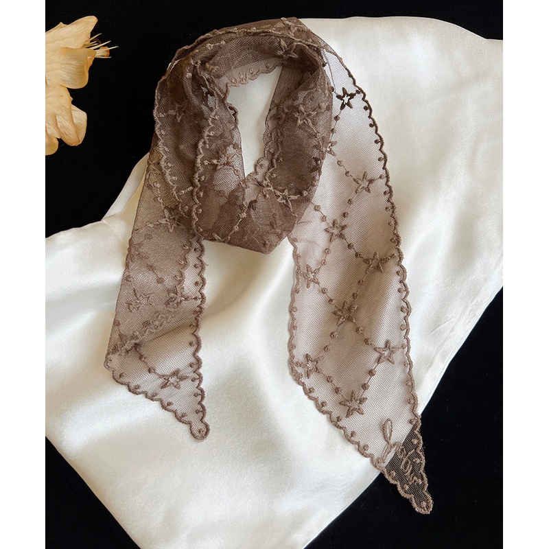 Handmade Coffee Lace Embroidery Star Scarves Necklaces