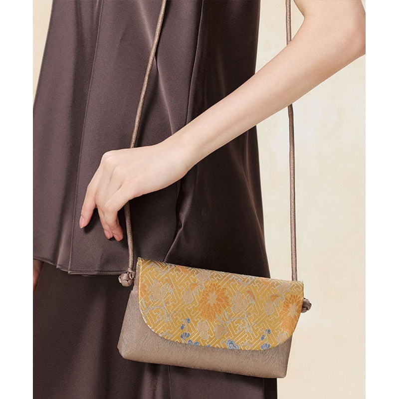 New Chinese Style Silk Versatile Clutch Crossbody Bag