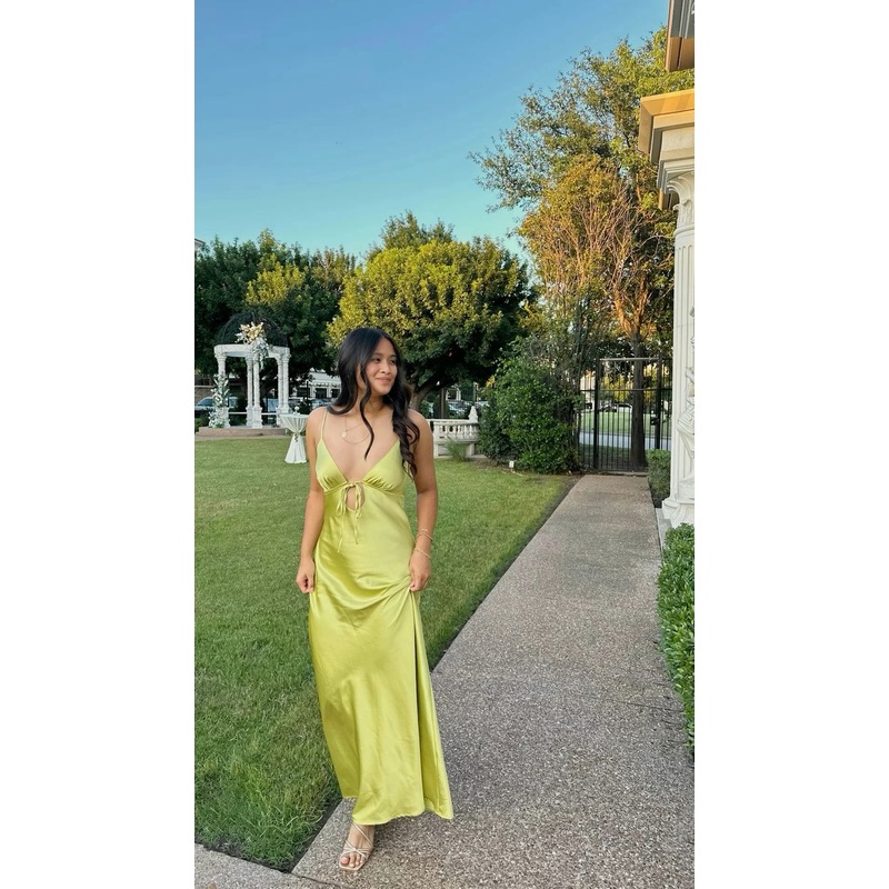 Spaghetti Straps Satin Summer Wedding Guest Dress J6415