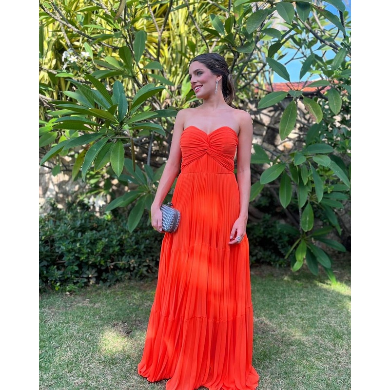 Strapless A Line Long Dresses Sweetheart Red Wedding Guest Dress J4850