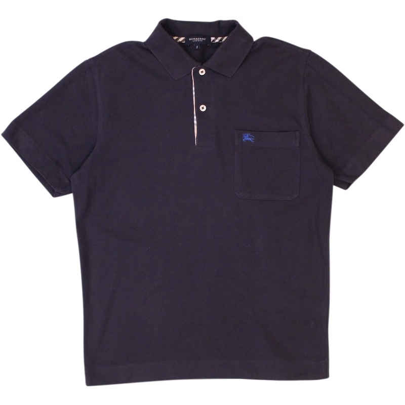 Blue Short Sleeve Polo by Burberry