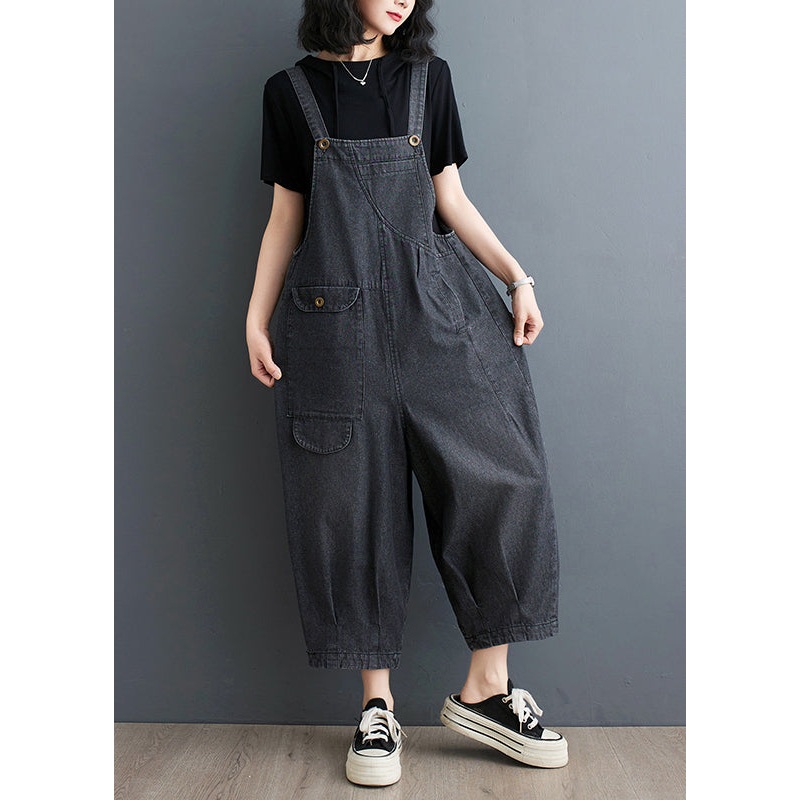 Casual Blue Oversized Denim Jumpsuits Summer