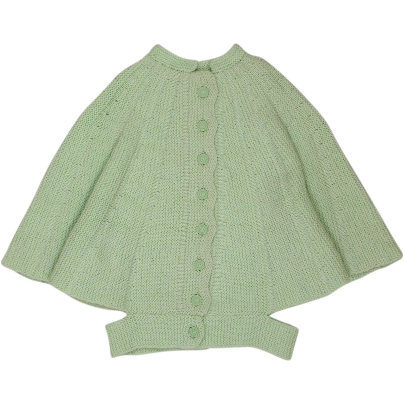 Green Knitted Poncho