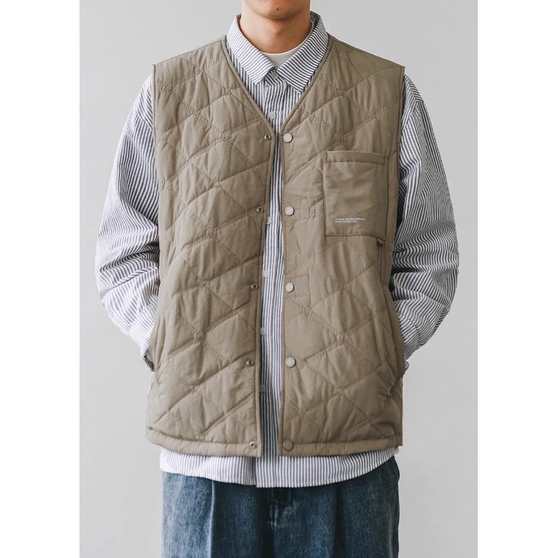 New Khaki V Neck Warm Fleece Men Vest In Spring