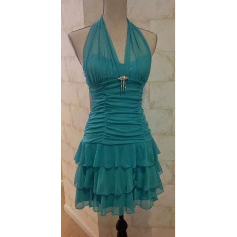 Halter A Line Tiered Short Homecoming Dress J8151