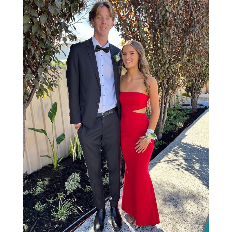 Strapless Red Mermaid Long Prom Dress J3070