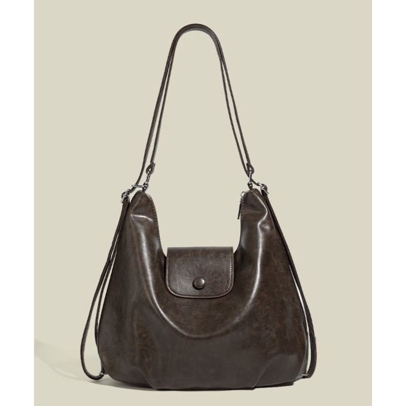 Style Solid Durable Faux Leather Versatile Shoulder Bags