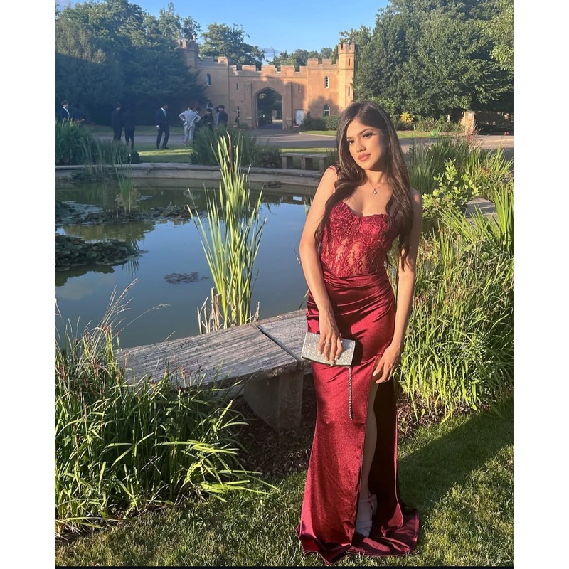 Sweetheart Mermaid Long Prom Dress Applique Burgundy Evening Dress J7859