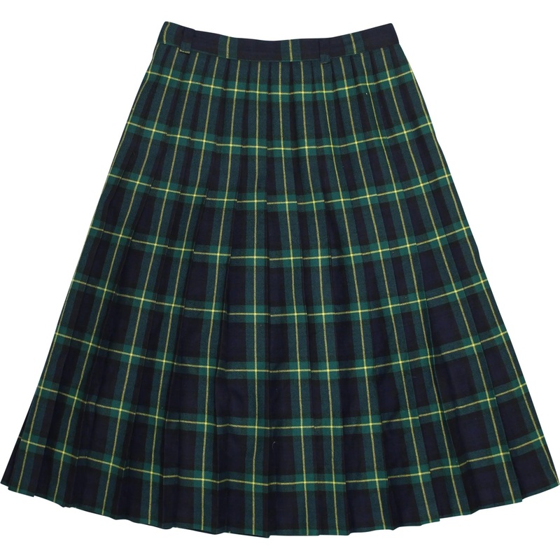 Vintage Wool Tartan Pleated Skirt