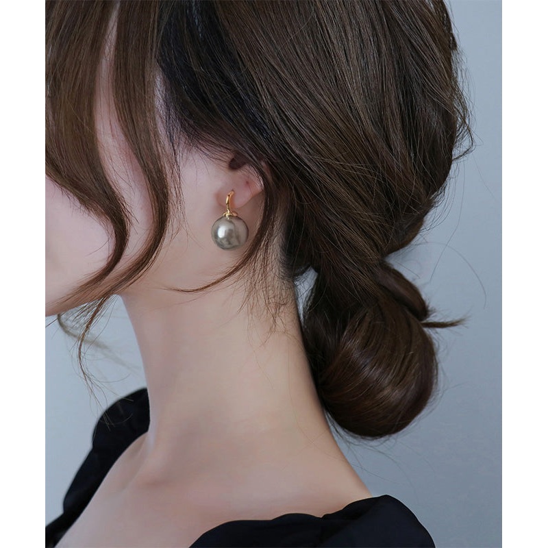 Fashion Gold Copper Overgild Pearl Stud Earrings