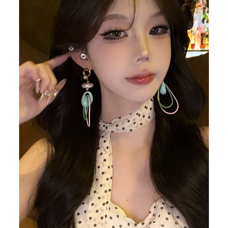 Original Design Rainbow Copper Alloy Pearl Drop Earrings