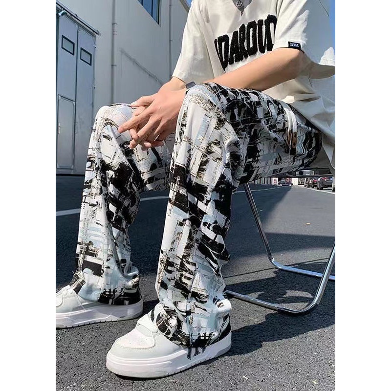 Cute Oversized Print Cotton Men Pants Casual Clothing Spring