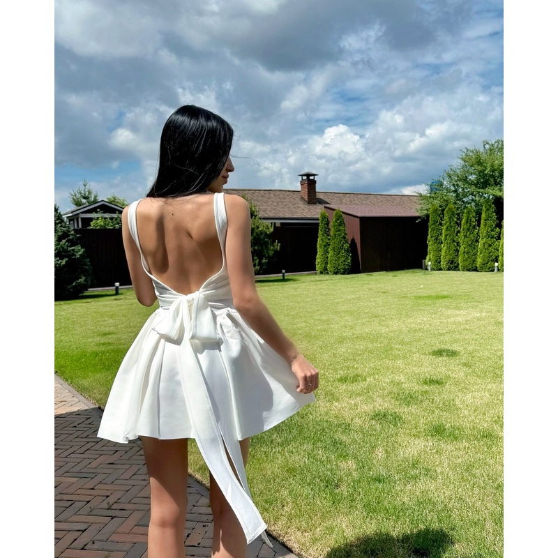 Elegant White A Line Homecoming Dress Short Birthday Outfit J3571