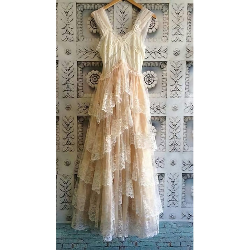 A Line Lace Tulle Prom Dresses V Neck Elegant Lace Dress J4677