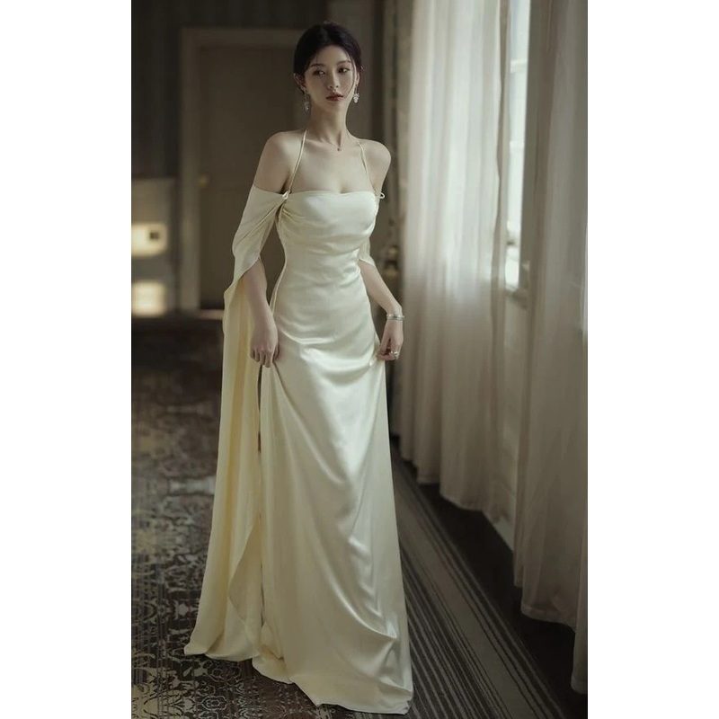 Ivory Satin Sheath Long Prom Dresses Formal Party Dresses J2676