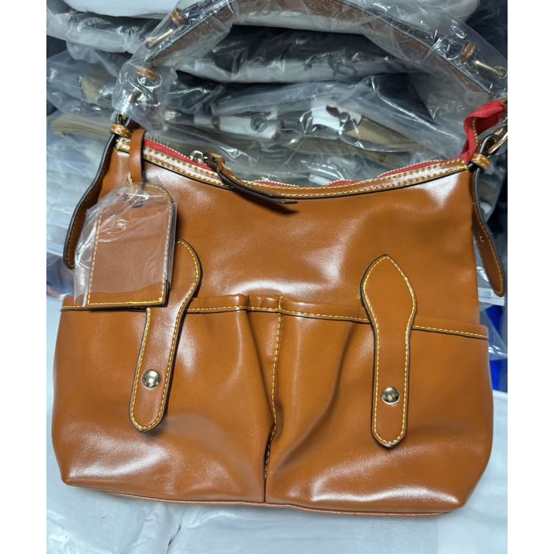 Retro Brown Solid Durable Faux Leather Satchel Handbag