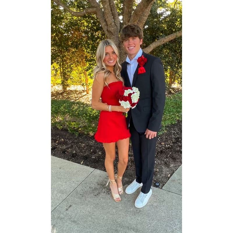 Strapless Red Short Prom Dress Homecoming Dress J3395