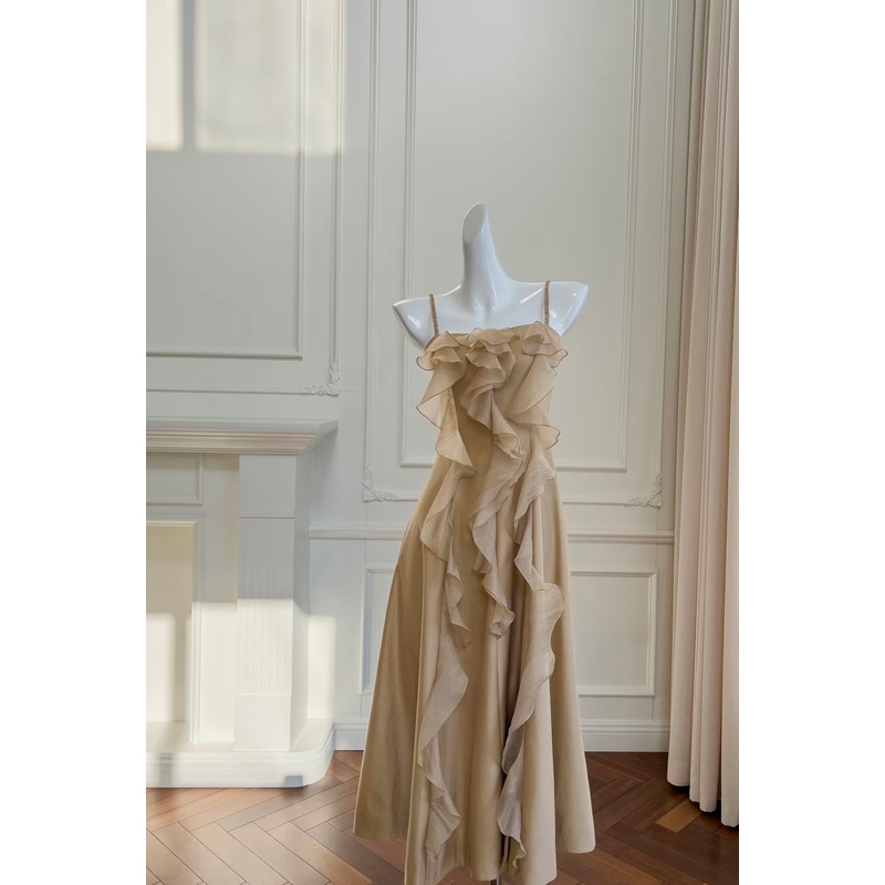 A Line Chiffon Ruffle Prom Dress Formal Evening Party Gown J6331