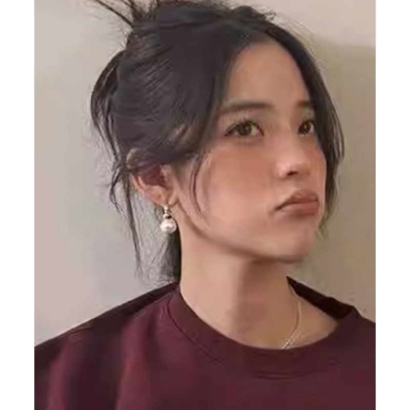 Brief Silk Copper Alloy Pearl Stud Earrings