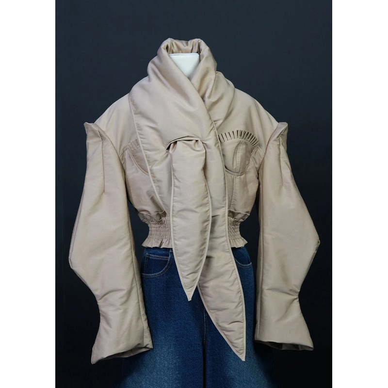 Chic Khaki Bow Original Design Duck Down Down Coats Winter