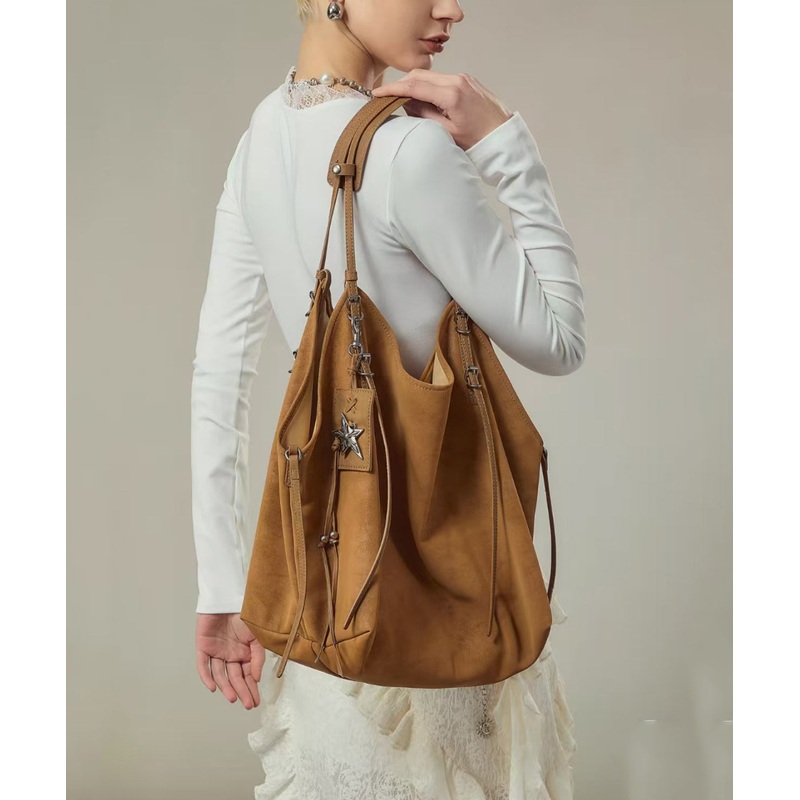 New Casual Brown Large Capacity Faux Leather Satchel Handbag