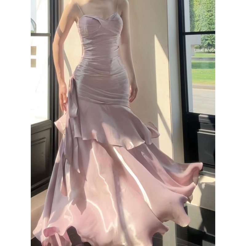 Pink Mermaid Long Prom Dress Formal Party Dress J4962