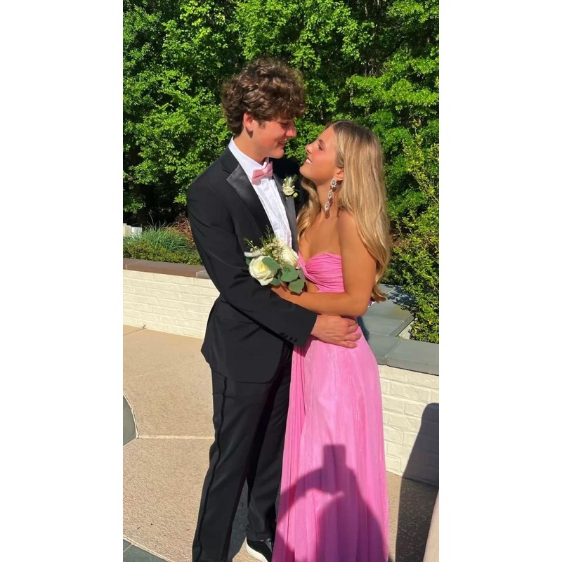 Strapless A Line Long Prom Dress Pink Formal Party Dress J5236