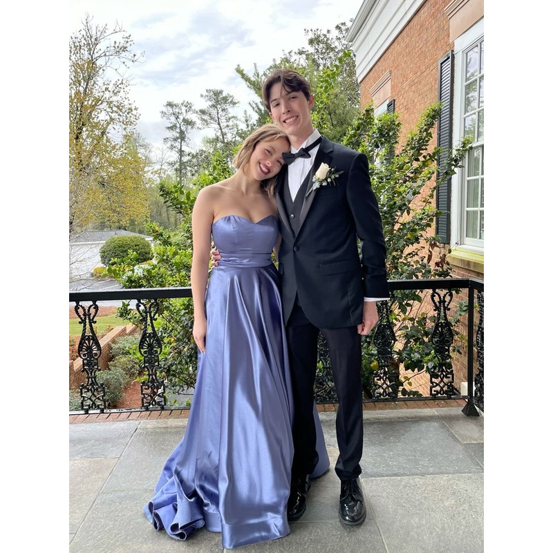 Sweetheart A Line Satin Long Prom Dress Formal Party Dress J5389