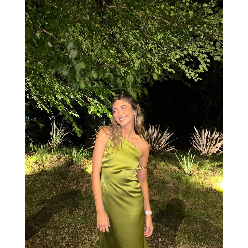 Backless Green Long Prom Dress Satin Evening Dress J5615