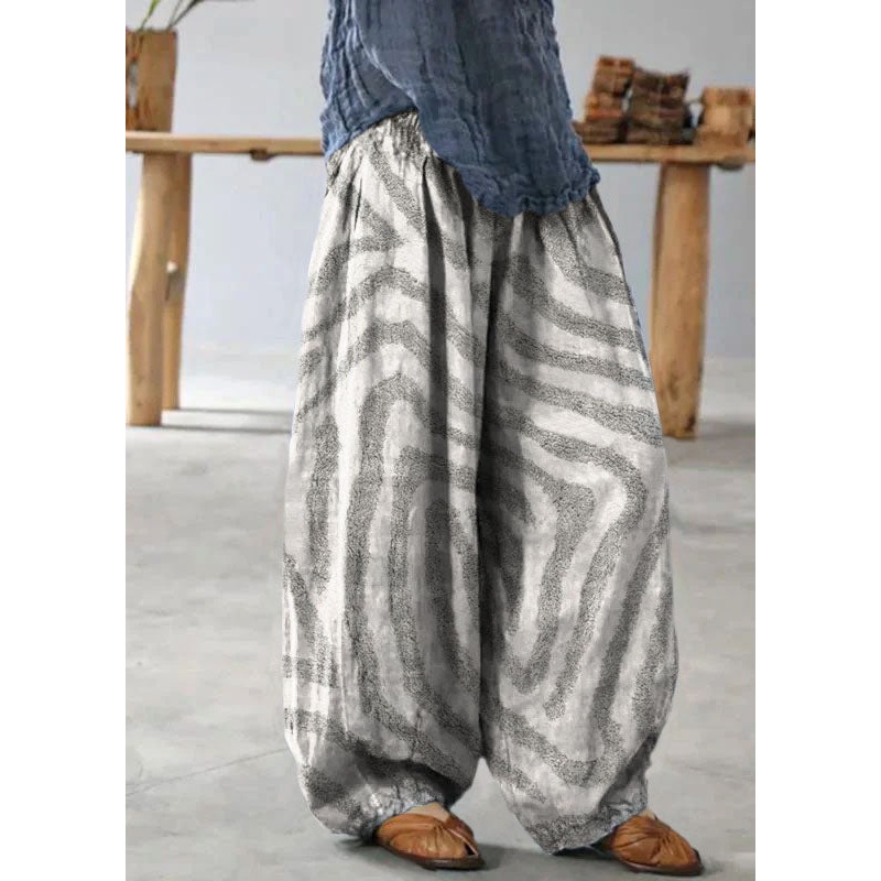 diy linen clothes For Women Korea White texture Retro Soft Comfortable Loose Bloomers