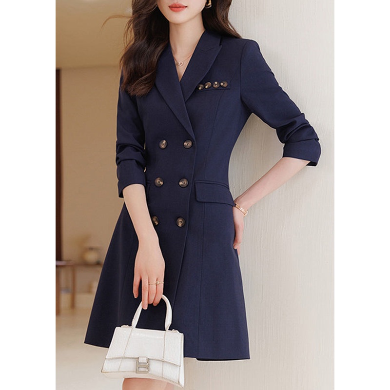 Formal Navy Silm Fit Work Dress Double Breast Spring