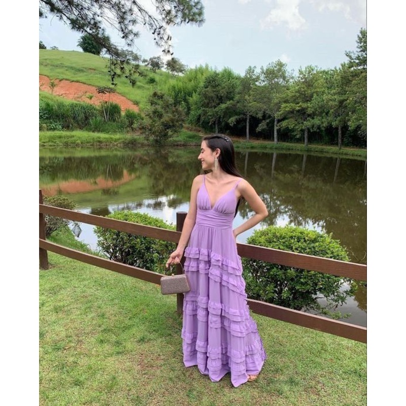 Spaghetti Straps Lavender Prom Dresses A Line Formal Party Dress 2305