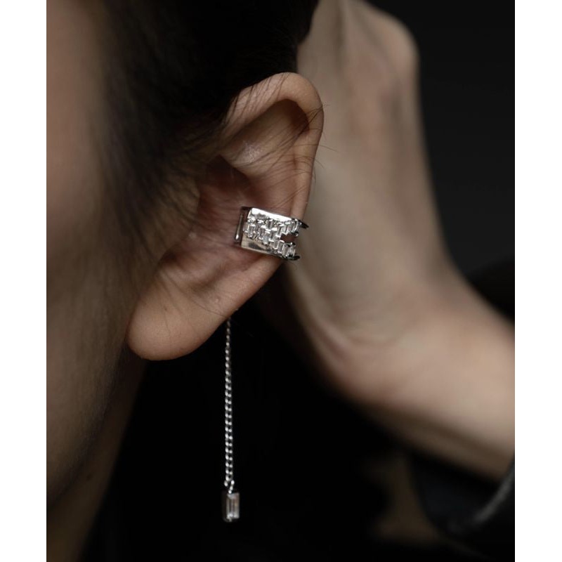 Unique Silk Copper Overgild Zircon Tassel Drop Earrings