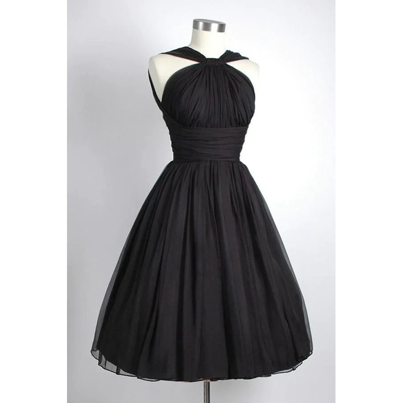 Vintage Black Homecoming Dress Short Prom Dress  J4174