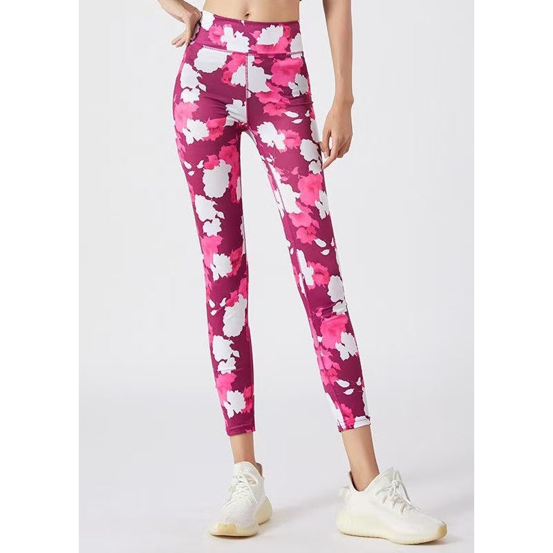 Dynamic Rose High Waist Capri Gym Shark Leggings
