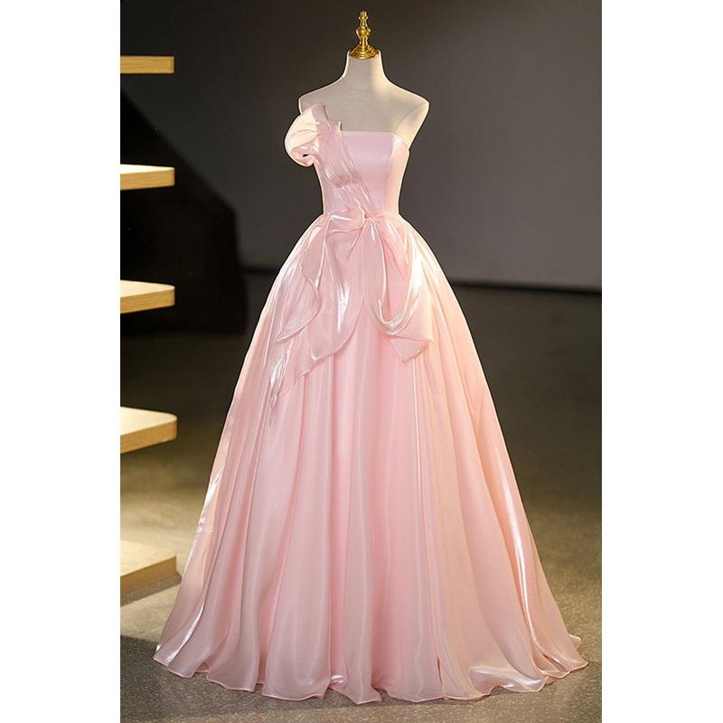 Strapless Pink A Line Princess Ball Gown Sweet 15 Birthday Party Gown J4401