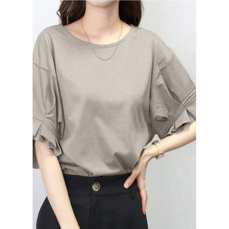 Khaki Oversized Cotton Tank Wrinkled Summer